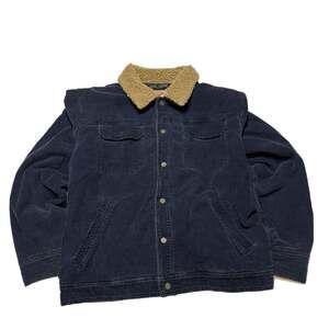 GUESS JEANS Men's Corduroy Trucker Jacket with Sherpa Collar